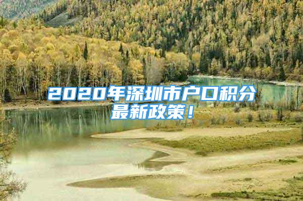 2020年深圳市户口积分最新政策！