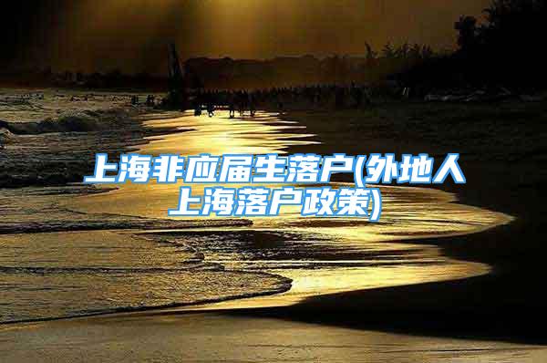 上海非应届生落户(外地人上海落户政策)