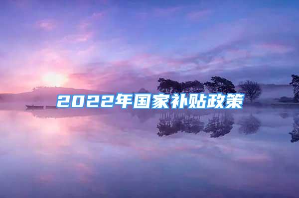 2022年国家补贴政策