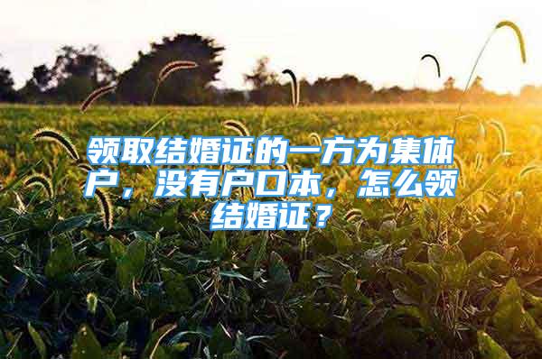 领取结婚证的一方为集体户，没有户口本，怎么领结婚证？