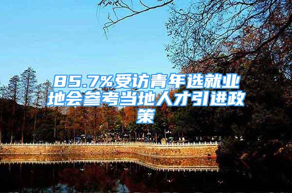 85.7%受访青年选就业地会参考当地人才引进政策