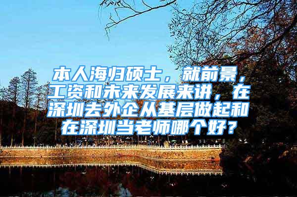 本人海归硕士，就前景，工资和未来发展来讲，在深圳去外企从基层做起和在深圳当老师哪个好？