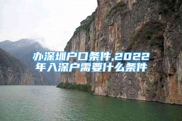 办深圳户口条件,2022年入深户需要什么条件