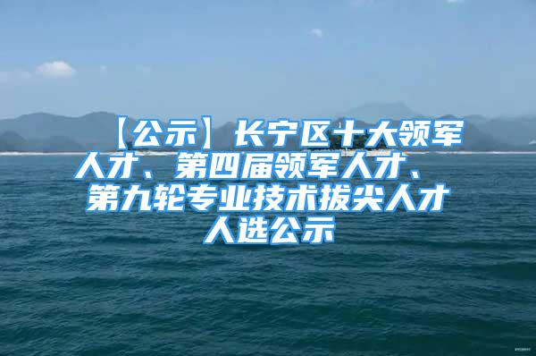 【公示】长宁区十大领军人才、第四届领军人才、 第九轮专业技术拔尖人才人选公示