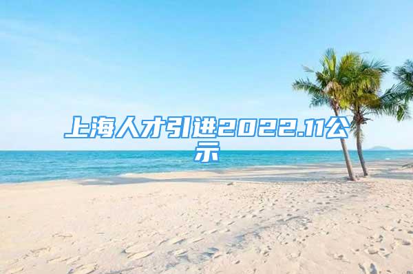 上海人才引进2022.11公示