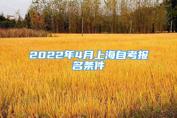 2022年4月上海自考报名条件