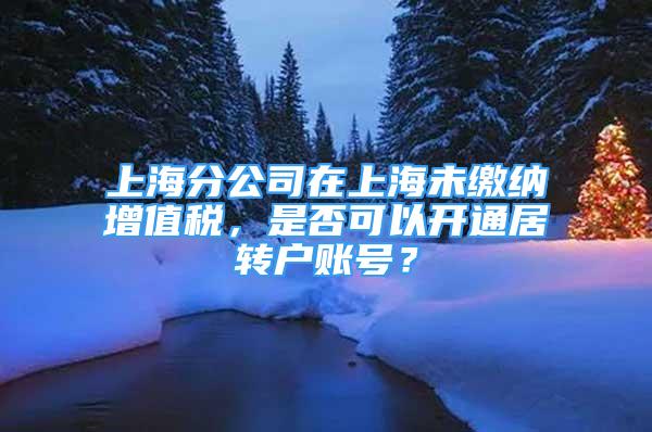 上海分公司在上海未缴纳增值税，是否可以开通居转户账号？