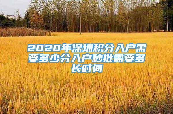 2020年深圳积分入户需要多少分入户秒批需要多长时间