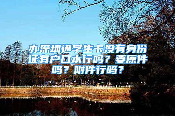 办深圳通学生卡没有身份证有户口本行吗？要原件吗？附件行吗？