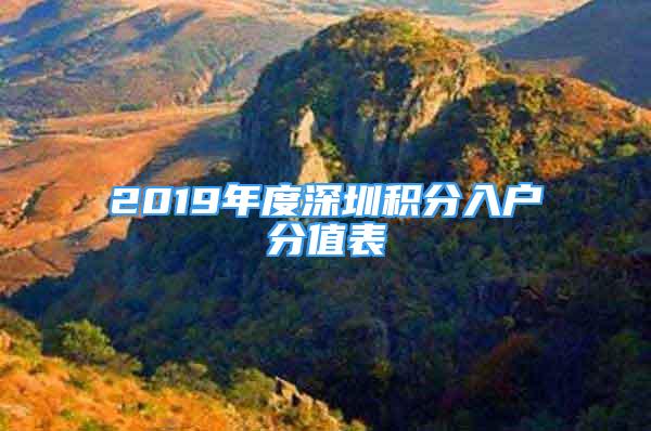 2019年度深圳积分入户分值表