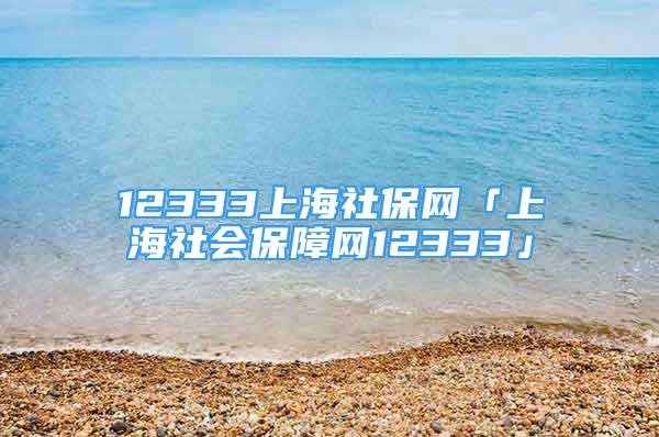 12333上海社保网「上海社会保障网12333」