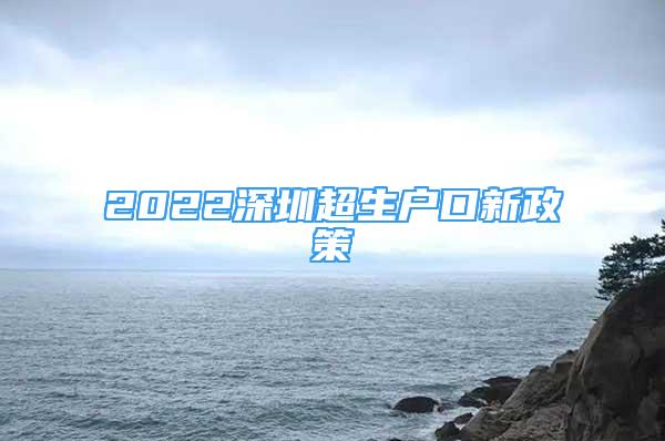 2022深圳超生户口新政策