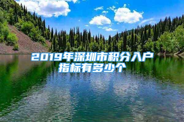 2019年深圳市积分入户指标有多少个