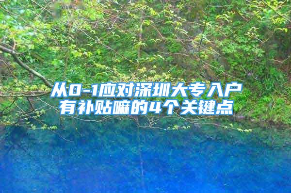 从0-1应对深圳大专入户有补贴嘛的4个关键点