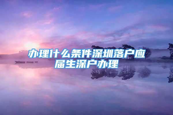 办理什么条件深圳落户应届生深户办理