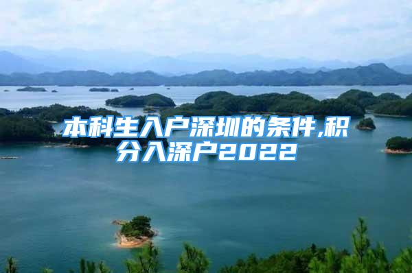 本科生入户深圳的条件,积分入深户2022