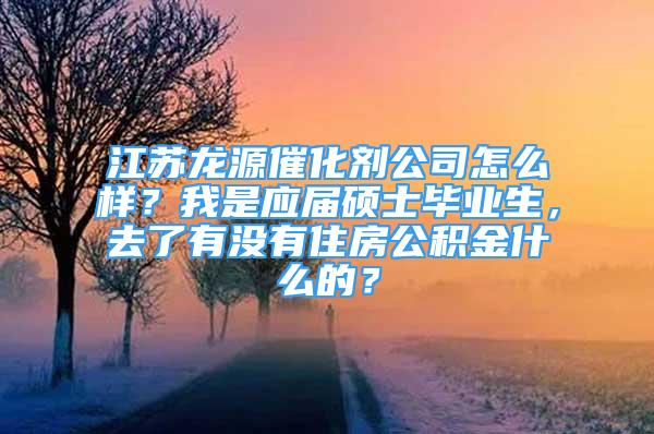 江苏龙源催化剂公司怎么样？我是应届硕士毕业生，去了有没有住房公积金什么的？