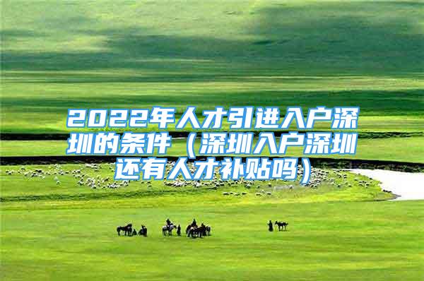 2022年人才引进入户深圳的条件（深圳入户深圳还有人才补贴吗）