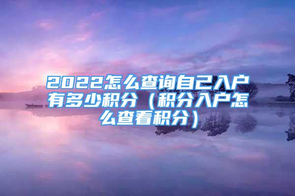 2022怎么查询自己入户有多少积分（积分入户怎么查看积分）