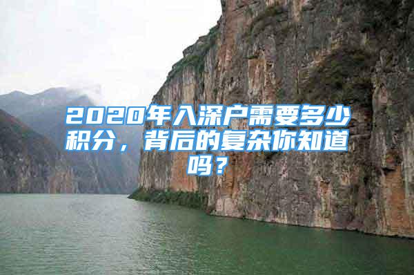 2020年入深户需要多少积分，背后的复杂你知道吗？