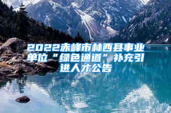 2022赤峰市林西县事业单位“绿色通道”补充引进人才公告