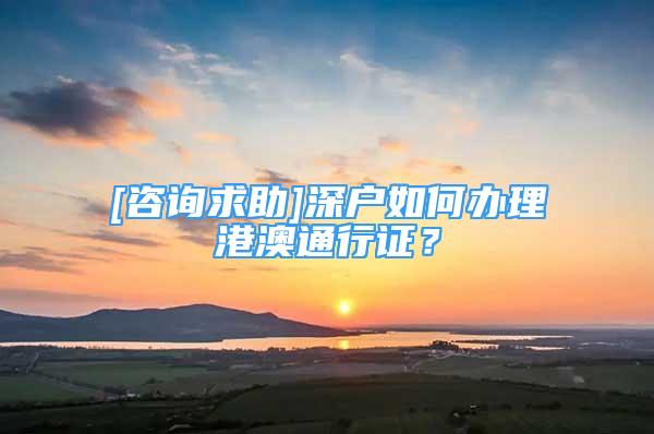 [咨询求助]深户如何办理港澳通行证？