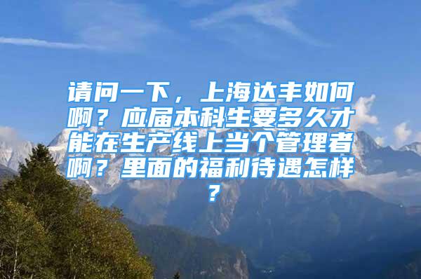 请问一下，上海达丰如何啊？应届本科生要多久才能在生产线上当个管理者啊？里面的福利待遇怎样？