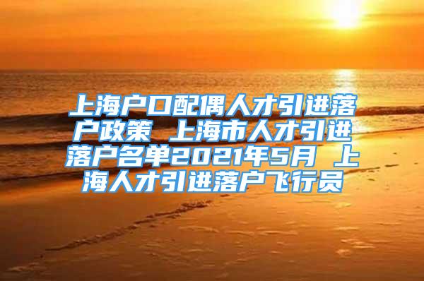 上海户口配偶人才引进落户政策 上海市人才引进落户名单2021年5月 上海人才引进落户飞行员