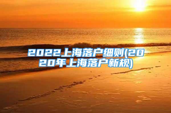 2022上海落户细则(2020年上海落户新规)