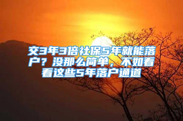 交3年3倍社保5年就能落户？没那么简单，不如看看这些5年落户通道