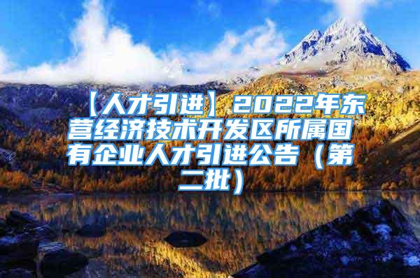 【人才引进】2022年东营经济技术开发区所属国有企业人才引进公告（第二批）