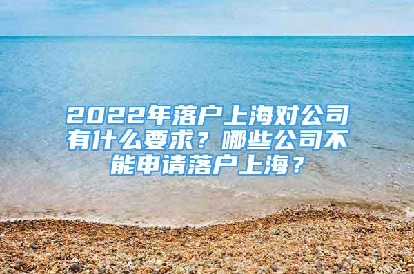 2022年落户上海对公司有什么要求？哪些公司不能申请落户上海？