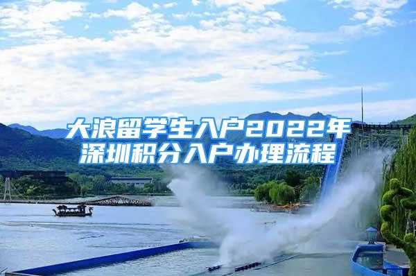 大浪留学生入户2022年深圳积分入户办理流程