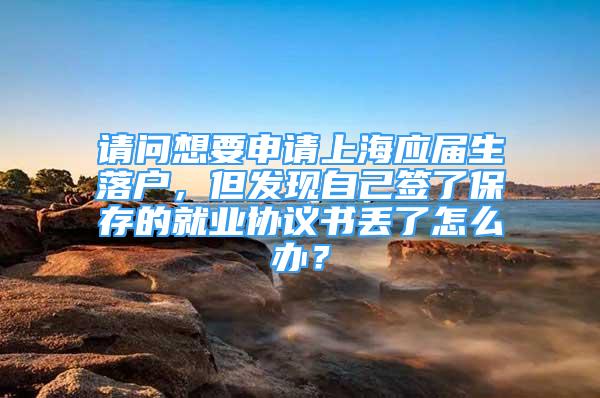 请问想要申请上海应届生落户，但发现自己签了保存的就业协议书丢了怎么办？