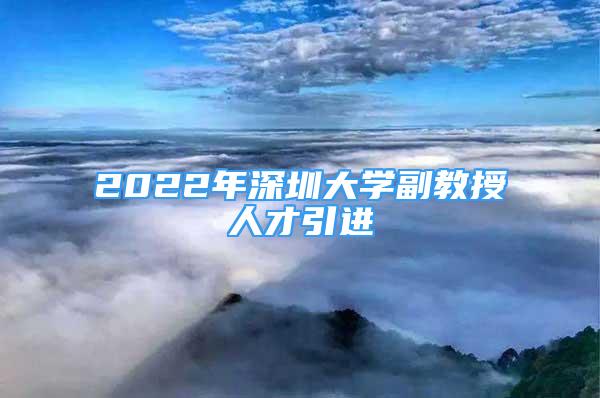 2022年深圳大学副教授人才引进