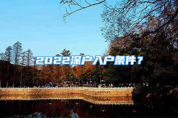 2022深户入户条件？