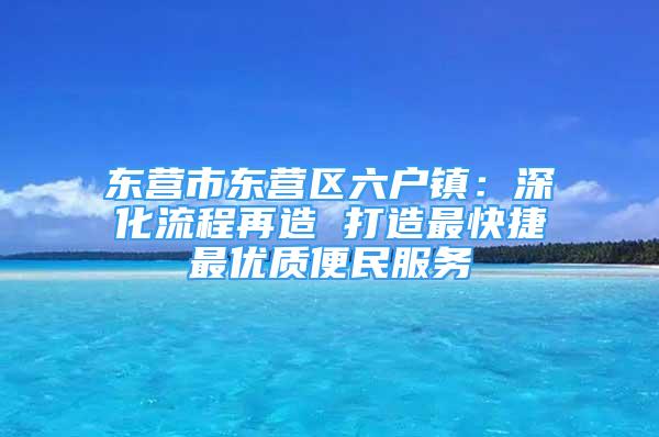 东营市东营区六户镇：深化流程再造 打造最快捷最优质便民服务