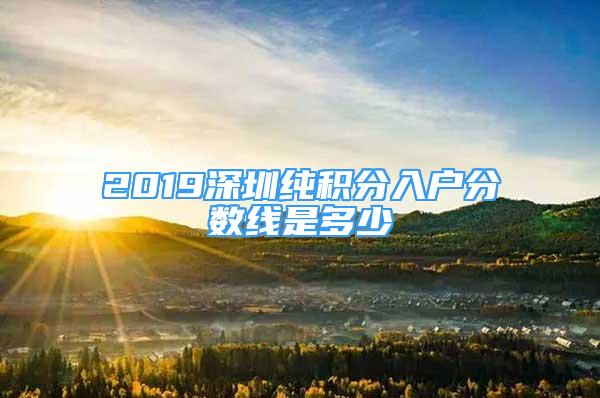 2019深圳纯积分入户分数线是多少