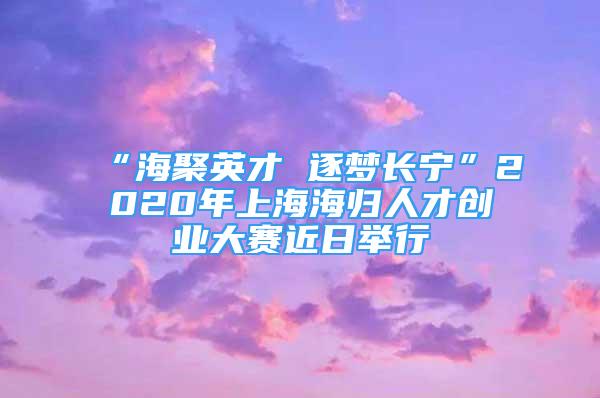 “海聚英才 逐梦长宁”2020年上海海归人才创业大赛近日举行