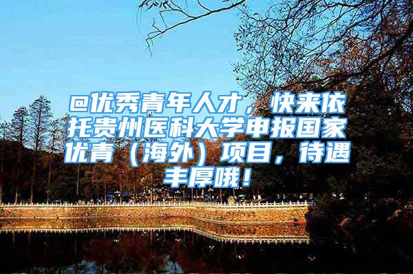 @优秀青年人才，快来依托贵州医科大学申报国家优青（海外）项目，待遇丰厚哦！