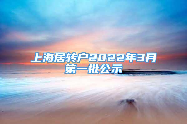 上海居转户2022年3月第一批公示