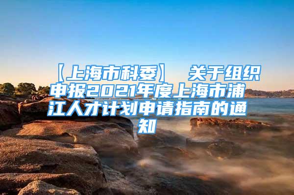 【上海市科委】 关于组织申报2021年度上海市浦江人才计划申请指南的通知