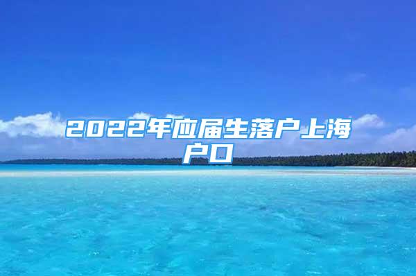 2022年应届生落户上海户口