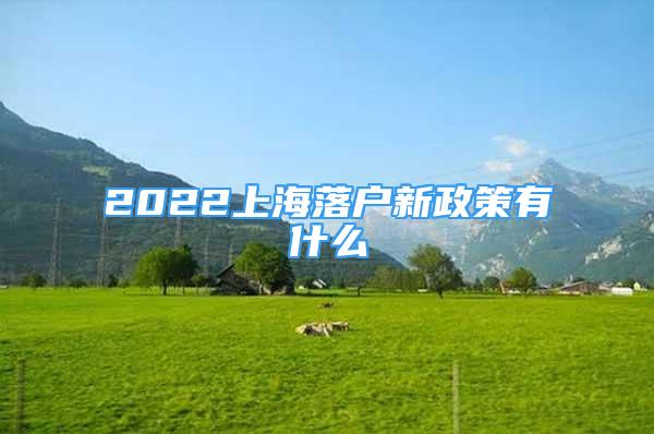 2022上海落户新政策有什么