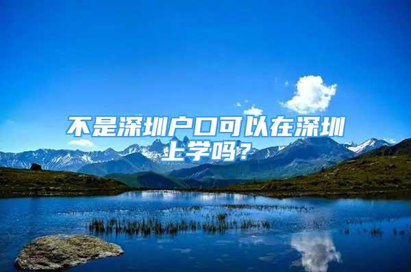 不是深圳户口可以在深圳上学吗？