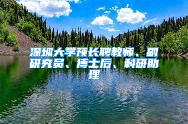 深圳大学预长聘教师、副研究员、博士后、科研助理