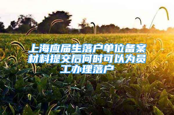 上海应届生落户单位备案材料提交后何时可以为员工办理落户