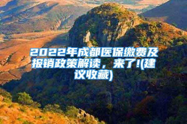 2022年成都医保缴费及报销政策解读，来了!(建议收藏)