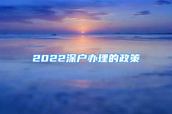 2022深户办理的政策