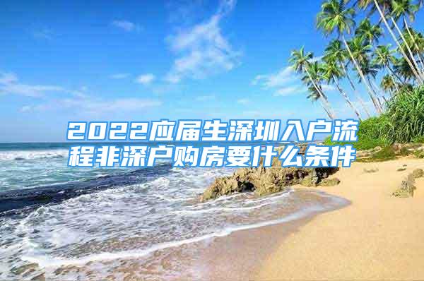 2022应届生深圳入户流程非深户购房要什么条件